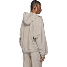 Essentials Taupe Reflective Logo Pullover Anorak