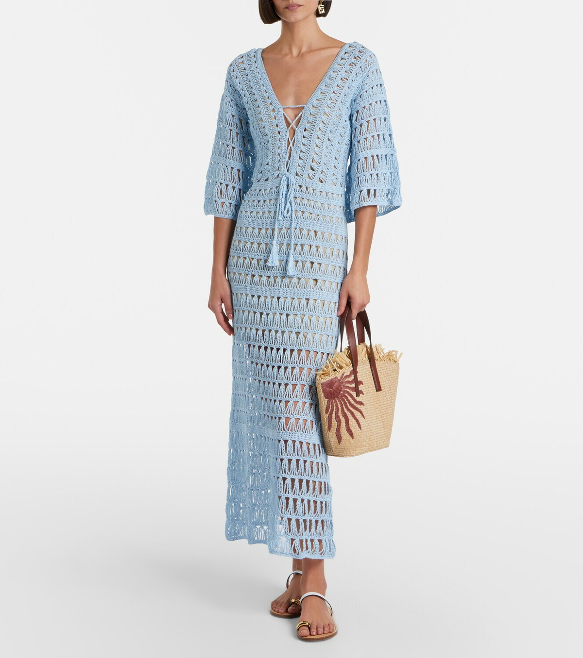 Anna Kosturova Crochet cotton maxi dress