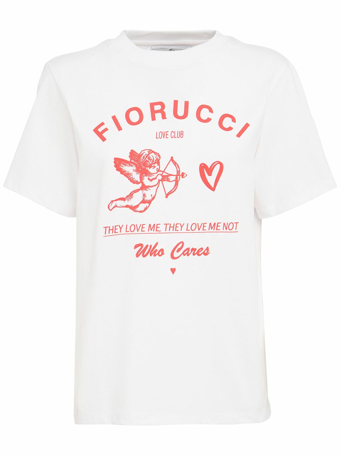 Fiorucci Women's Squiggle Angels T-Shirt Washed Fig in Brown
