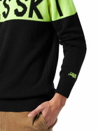 MC2 Saint Barth Man Crewneck Sweater Heron With Après Ski Jacquard