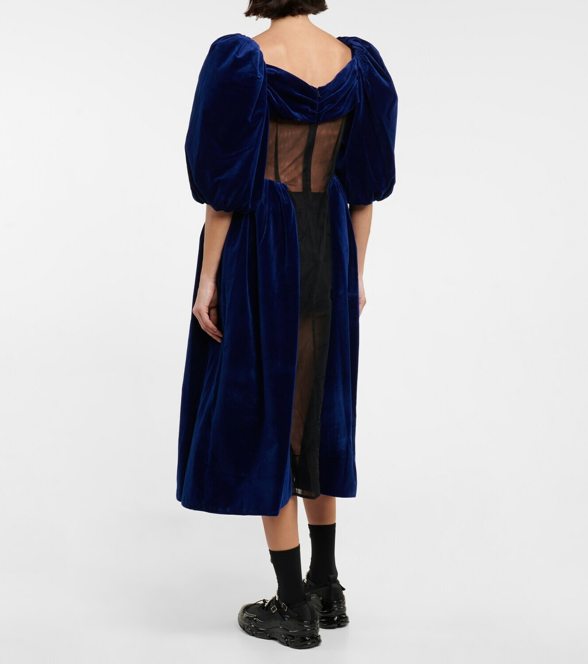 Simone Rocha - Embellished tulle-paneled velvet gown Simone Rocha
