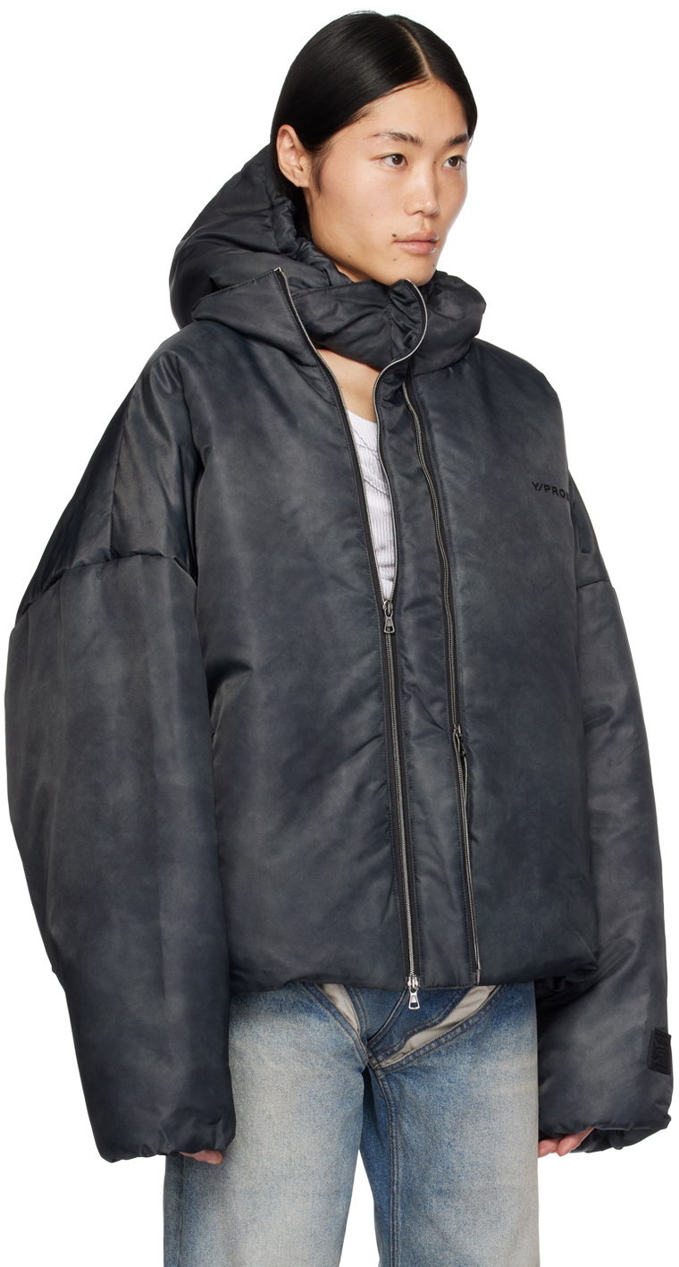 Y/Project Gray Double Collar Puffer Jacket Y/Project