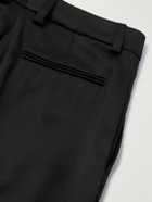 SAINT LAURENT - Wide-Leg Pleated Silk-Satin Trousers - Black