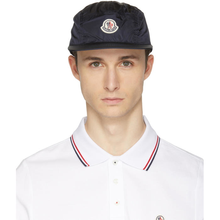 Photo: Moncler Navy Five-Panel Logo Cap