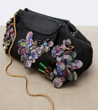 Dries Van Noten Embellished leather-trimmed clutch