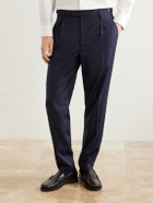 Barena - Straight-Leg Pleated Virgin Wool Suit Trousers - Blue