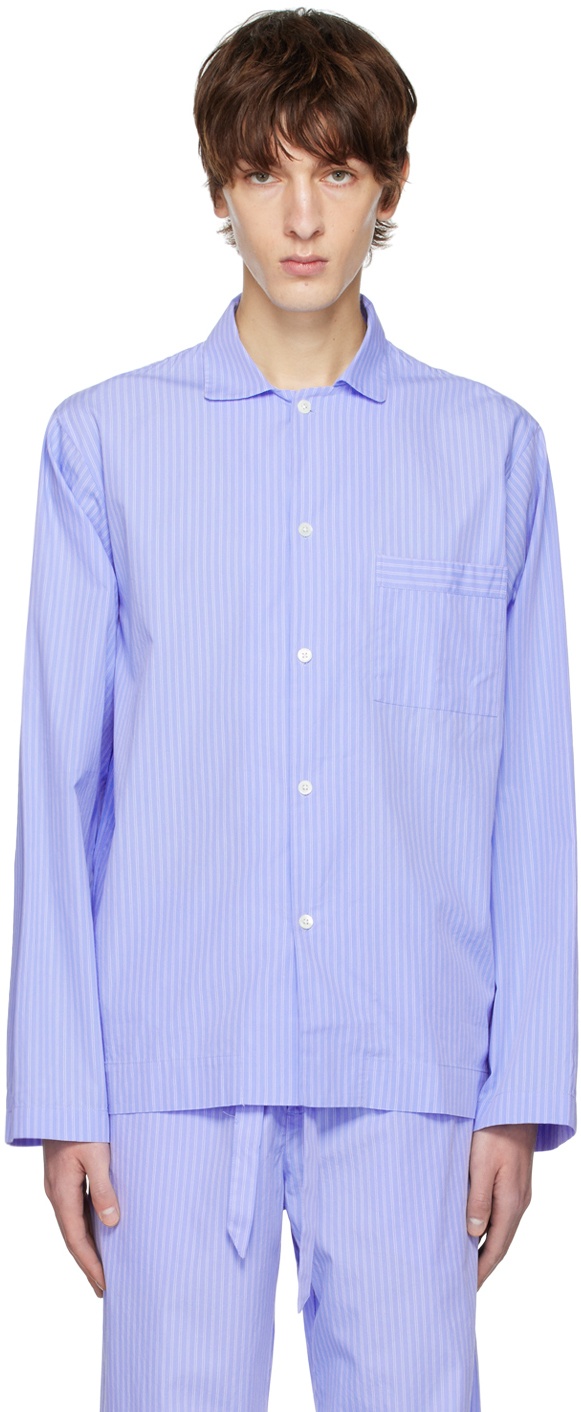 Tekla Blue Striped Pyjama Shirt Tekla Fabrics