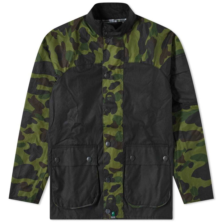 Photo: Barbour x A Bathing Ape Camo Rain Wax Jacket