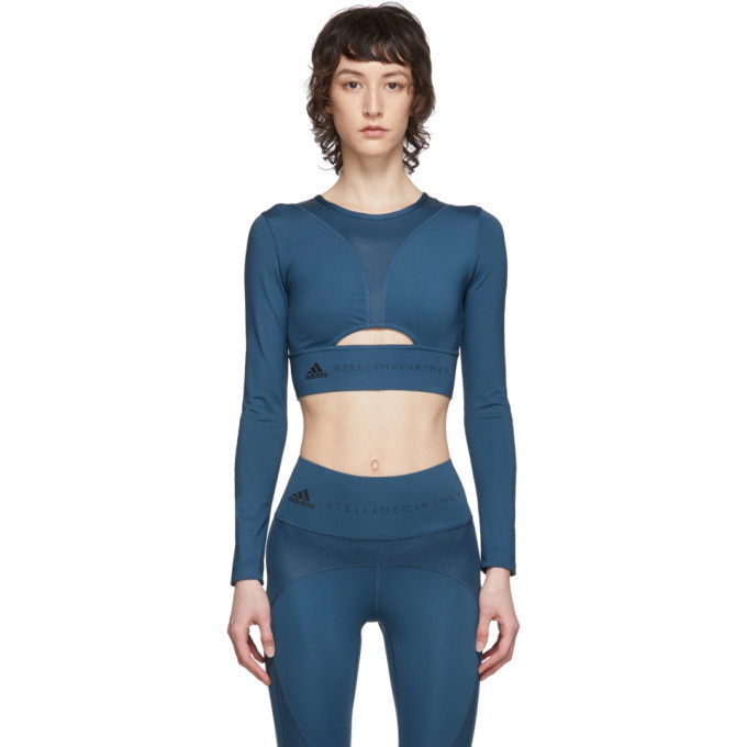 adidas by Stella McCartney Blue Training Long Sleeve Top adidas by Stella  McCartney