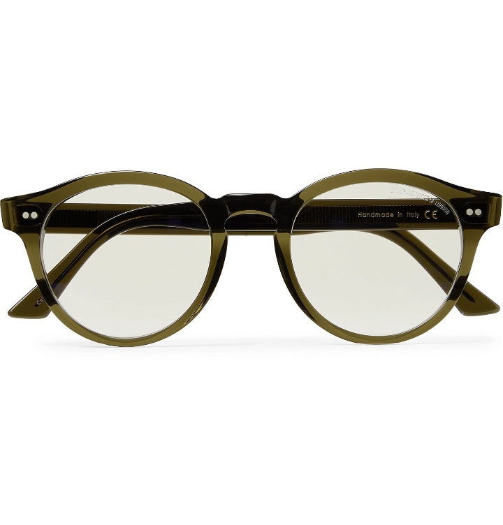 Photo: CUTLER AND GROSS - 1378 Round-Frame Acetate Blue Light-Blocking Optical Glasses - Green