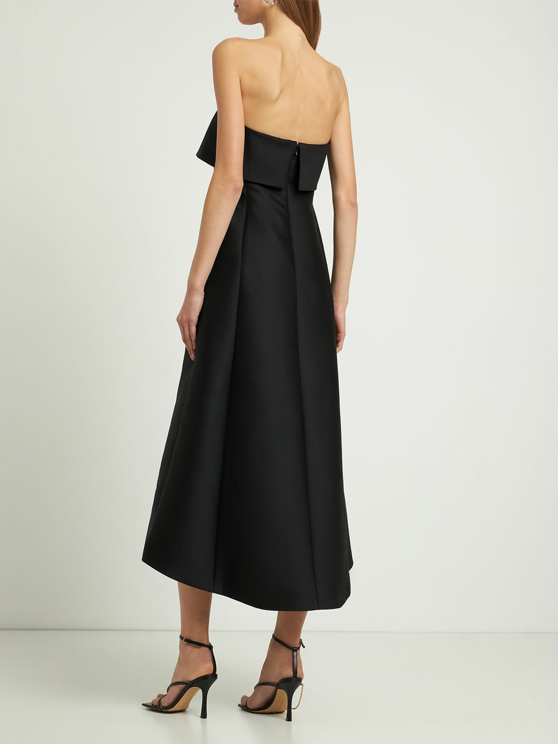 chinese dress ladies Toteme A-Line Wool Cotton Dress Black