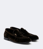 Saint Laurent Le Loafer velvet penny loafers