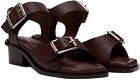 LEMAIRE Burgundy Square 35 Heeled Sandals