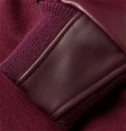 Golden Bear - The Albany Wool-Blend and Leather Bomber Jacket - Burgundy