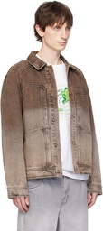 Dime Brown Gradient Denim Jacket
