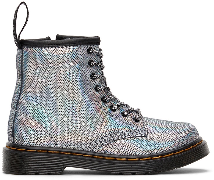 Photo: Dr. Martens Baby Silver Reptile 1460 Boots