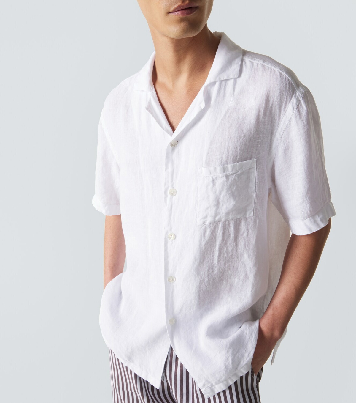 Fedeli Linen bowling shirt