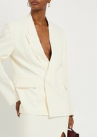 Victoria Beckham Double-breasted Twill Blazer Ivory