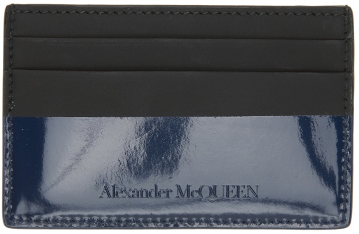 Photo: Alexander McQueen Black & Navy Bicolor Card Holder
