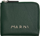 Marni Green 'Marni Mending' Embroidery Zip-Around Wallet