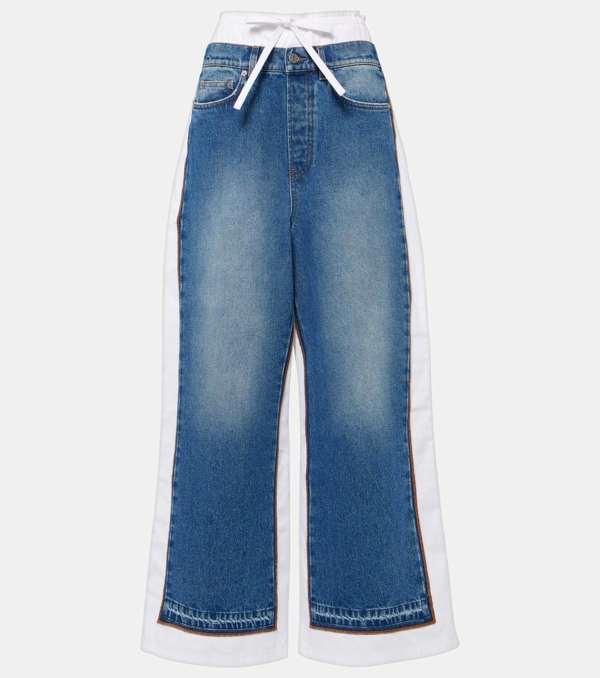 デニム・ジーパン Jean Paul Gaultier Jeans Jean Paul Gaultier Paneled mid-rise wide-leg jeans Jean Paul