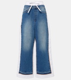 Jean Paul Gaultier Paneled mid-rise wide-leg jeans