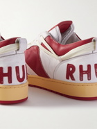 Rhude - Rhecess Logo-Appliquéd Distressed Leather Sneakers - White