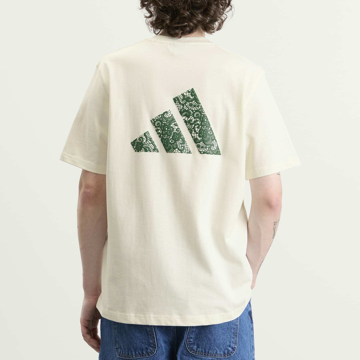 Adidas Men's x Arte T-Shirt in Off White/Amazon Green