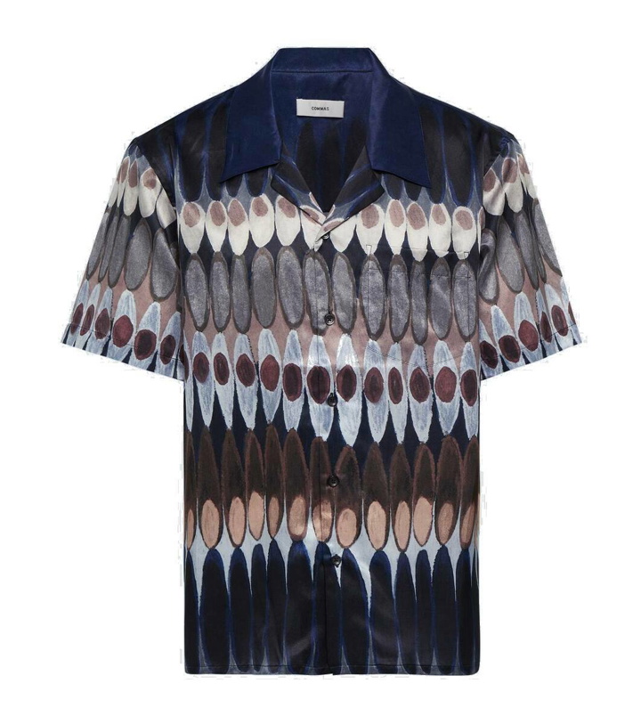Photo: Commas Printed silk and cotton bowling shirt