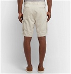 NN07 - Slim-Fit Garment-Dyed Cotton, Lyocell and Linen-Blend Twill Cargo Shorts - Ecru