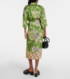 Dries Van Noten Printed satin wrap dress