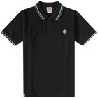 Men's AAPE Now Embroidered Badge Polo Shirt in Black