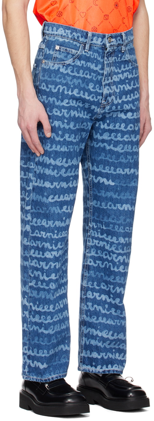 Marni Blue Merino Wool Casual Pants