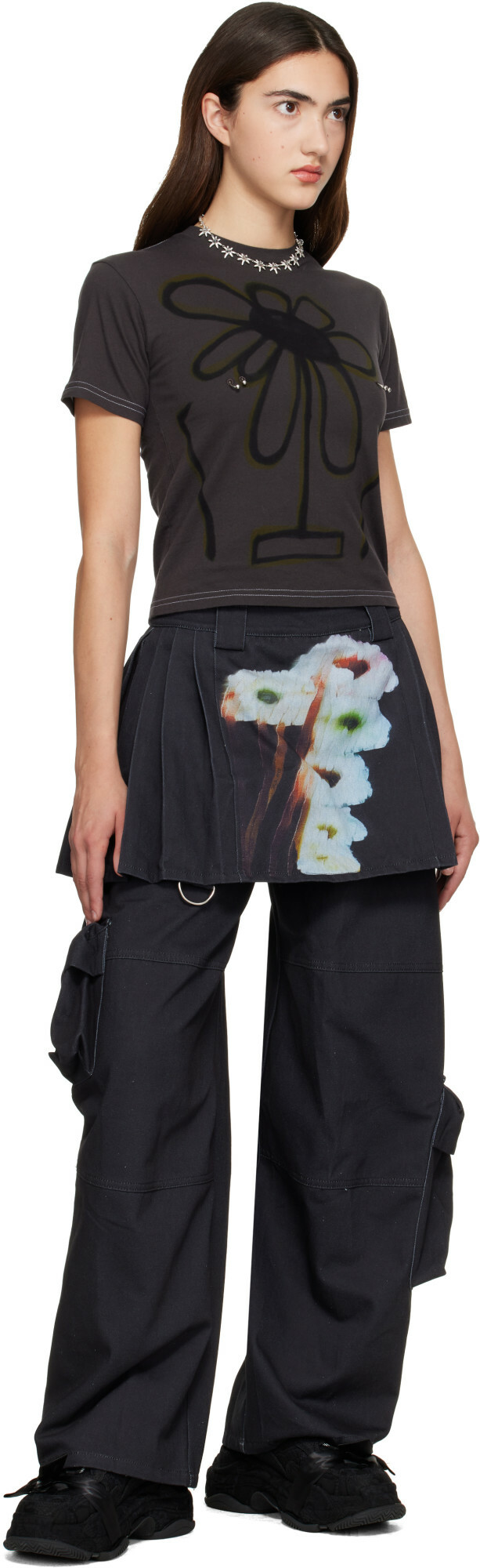 Collina Strada Gray Lawn Skirt Cargo Pants