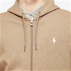 Polo Ralph Lauren Double Knit Hoody in Dark Taupe Heather