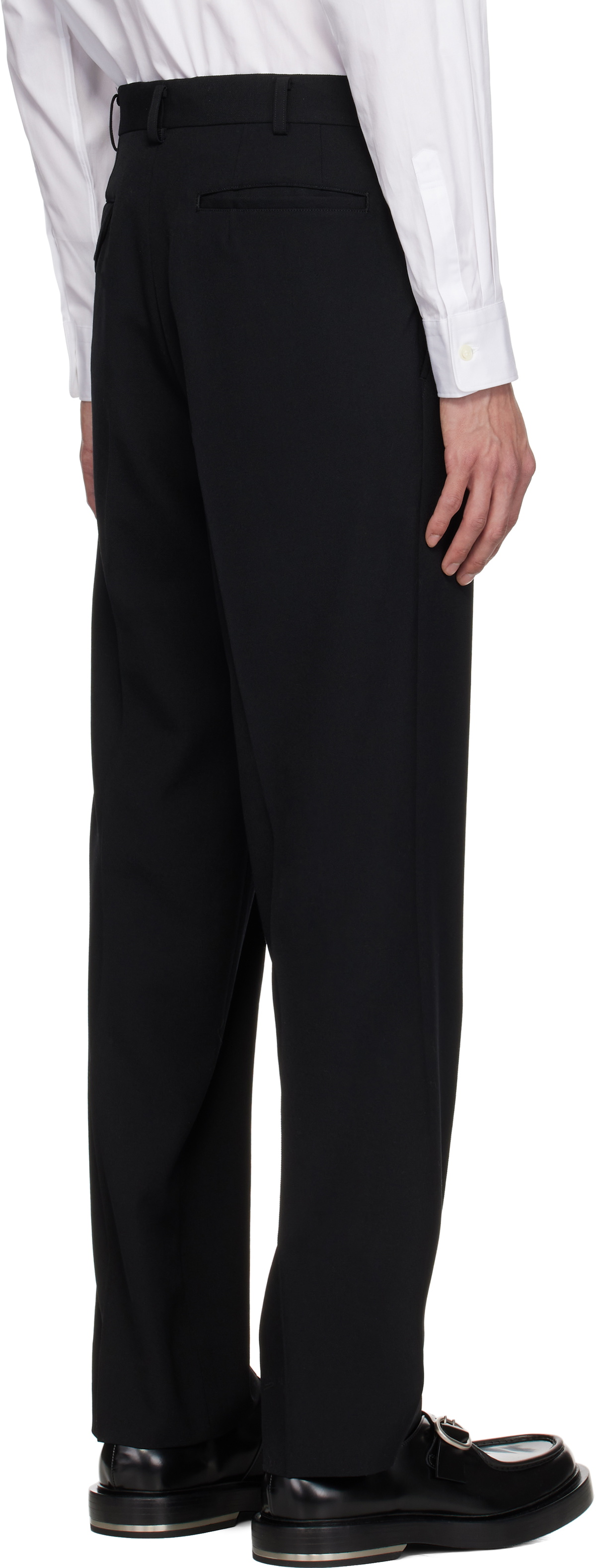 Comme des Garçons Homme Deux Black Wool Gabardine Trousers