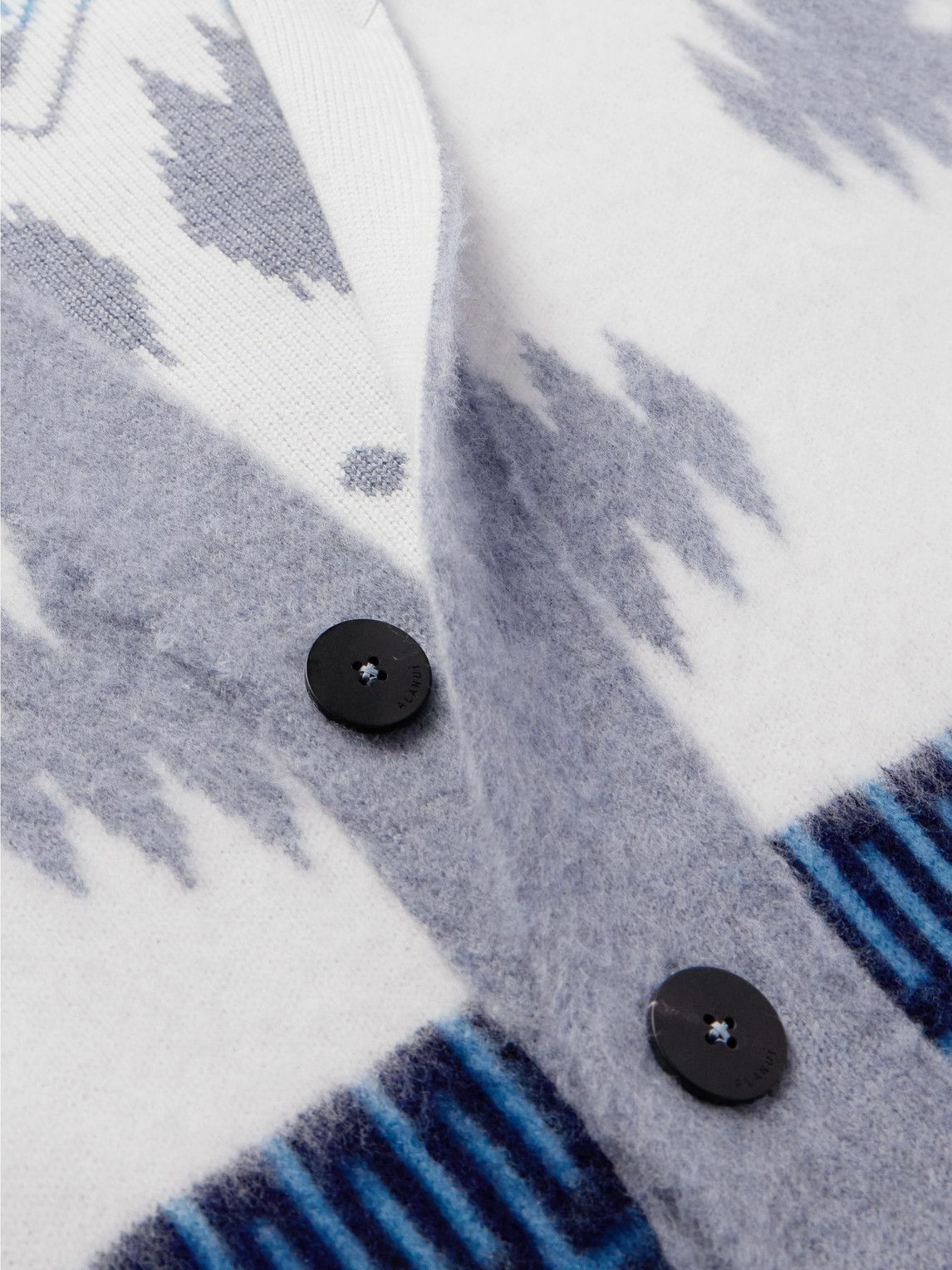 Alanui - Icon Brushed Wool-Jacquard Cardigan - White