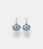 Shay Jewelry 18kt white gold drop earrings with diamonds and topaz