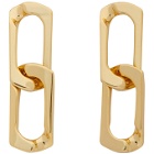 Numbering Gold Double Chain Link Earrings