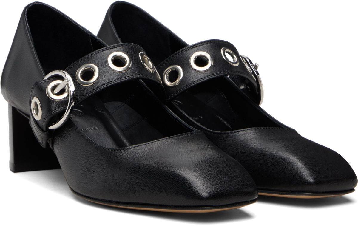 Aeyde Black Lina Eyelet Heels