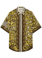 Alemais Mona Printed Hemp Shirt Yellow