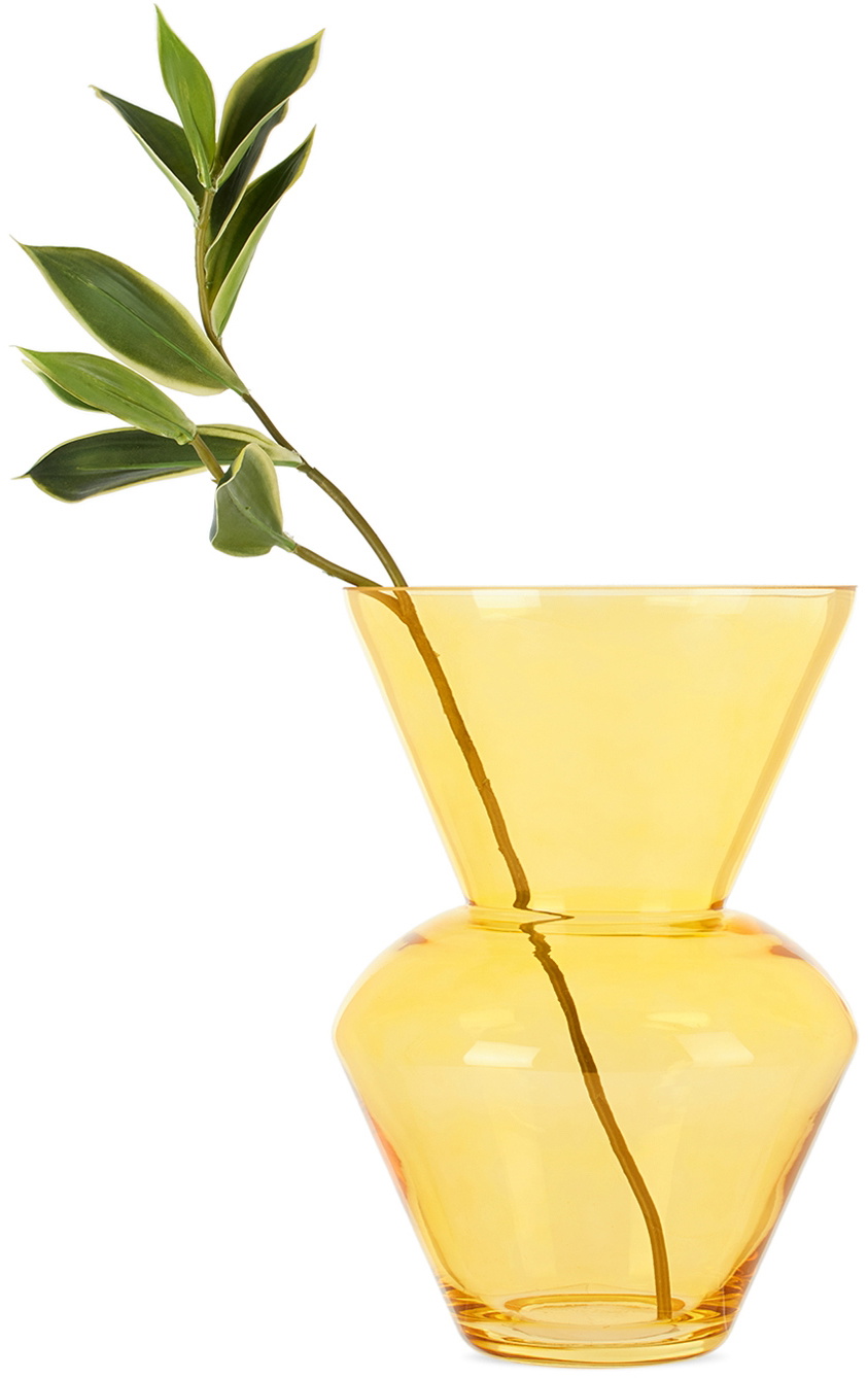POLSPOTTEN Yellow Fat Neck Vase