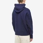 AMI Men's Large A Heart Knitted Popover Hoody in Nautic Blue/White