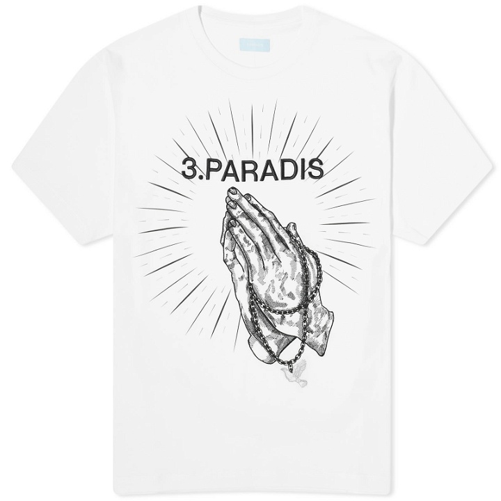 Photo: 3.Paradis Men's Praying Hands T-Shirt in White
