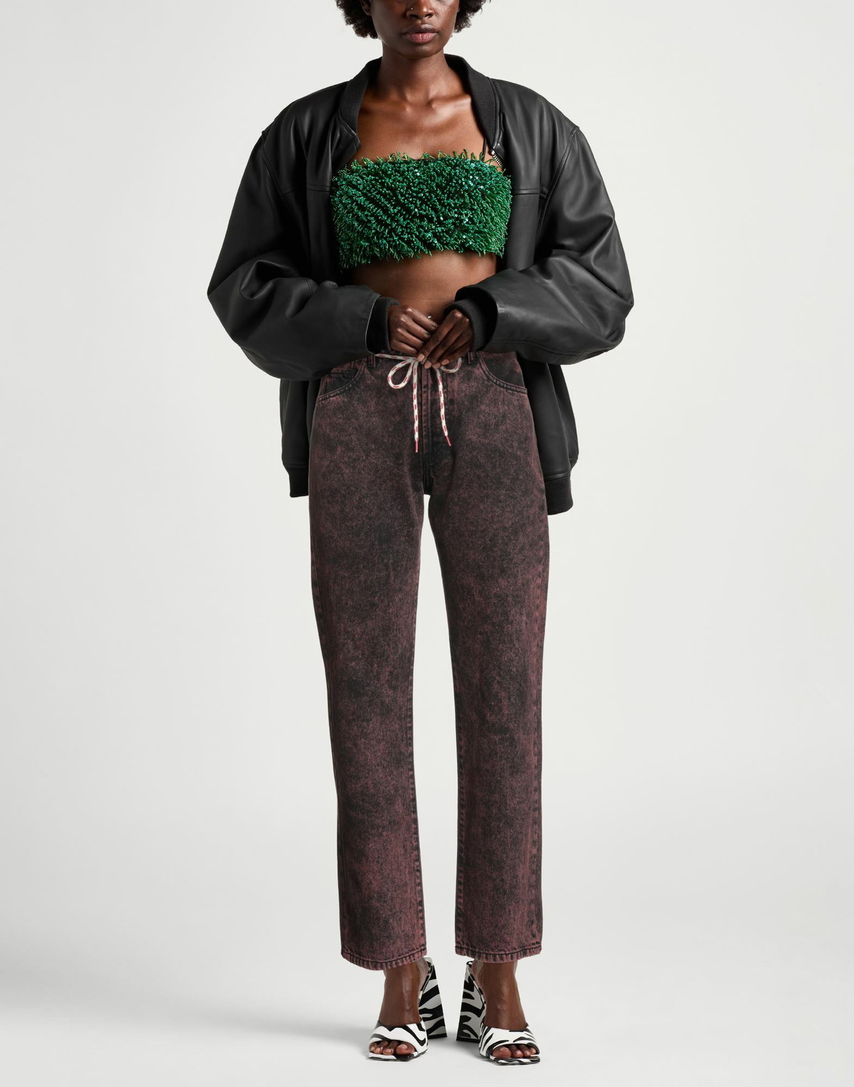 Aries Womens Jeans Burgundy
