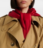 Saint Laurent Cassandre printed silk charmeuse scarf