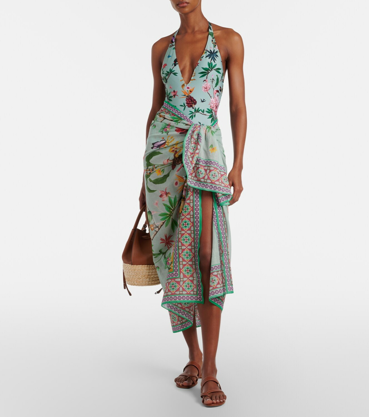 La DoubleJ Floral cotton voile beach cover-up