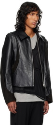 CMMAWEAR Black Darted Leather Jacket