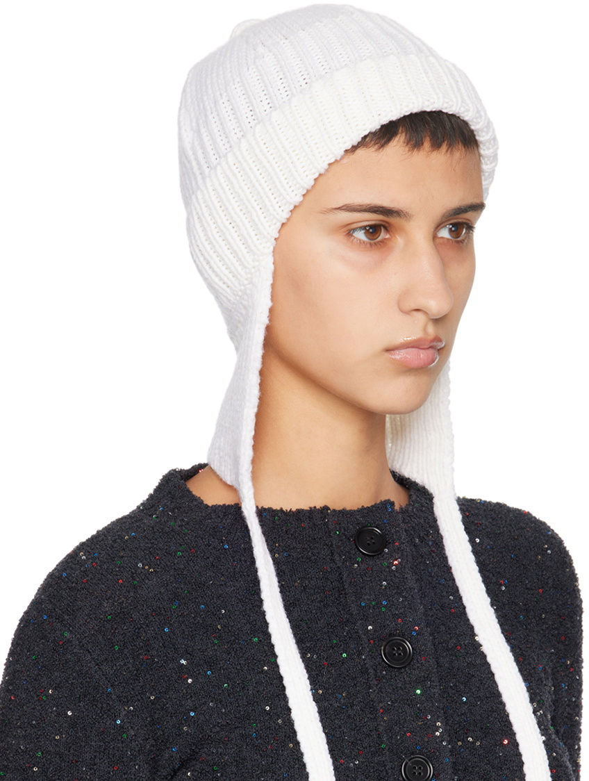 Marni White Virgin Wool Beanie