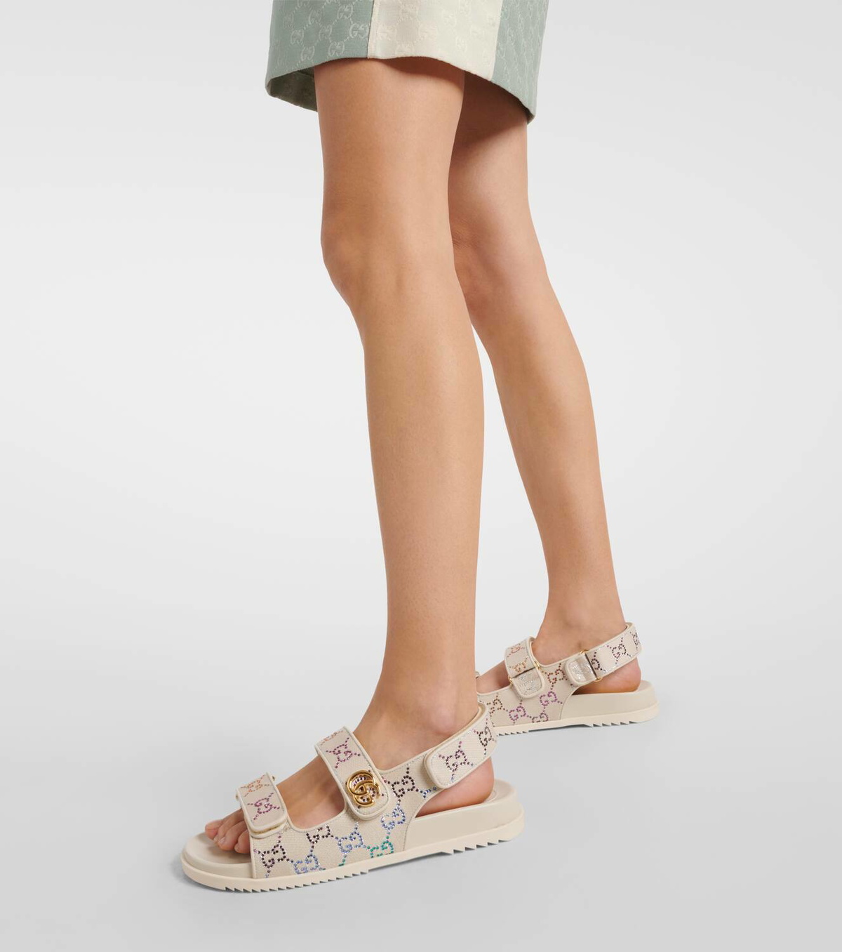 超レア EU37.5 GUCCI グッチ ヒール Crystal 248A Gucci GG crystal-embellished sandals Gucci